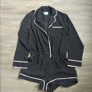 Kate Spade Black and White Polka Dot Pajama Set